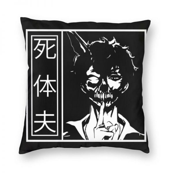 Corpse Husband Japanese Text Cushion Cover 45x45cm Decoration 3D Print Throw Pillow for Sofa Double Side - Corpse Husband Merch