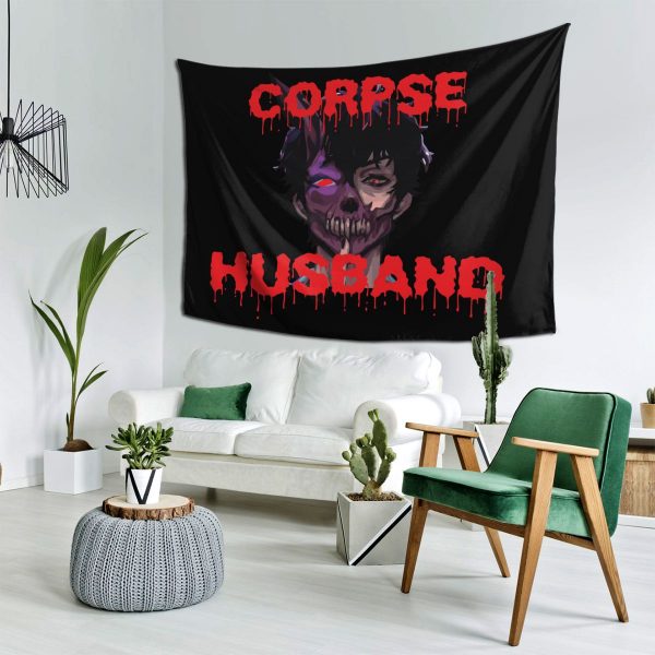 Corpse Husband Tapestry Hanging Tapiz Bedspread Onlyhands Among Us Crewmate Imposter Game Tapestries Polyester Picnic Blanket 2 - Corpse Husband Merch