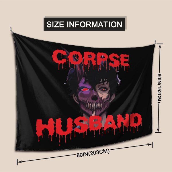 Corpse Husband Tapestry Hanging Tapiz Bedspread Onlyhands Among Us Crewmate Imposter Game Tapestries Polyester Picnic Blanket 3 - Corpse Husband Merch